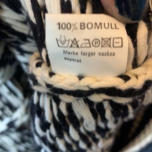 Boogie Black/Cream Bomull Cotton Patterned Thick 1/4 Zip Sweater Size Large - Picture 10 of 10